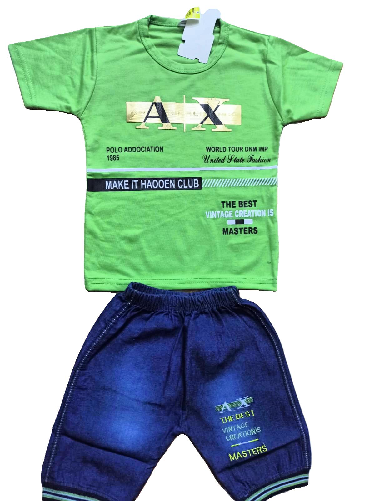 AX-Inspired Stylish Green Summer Set for Boys