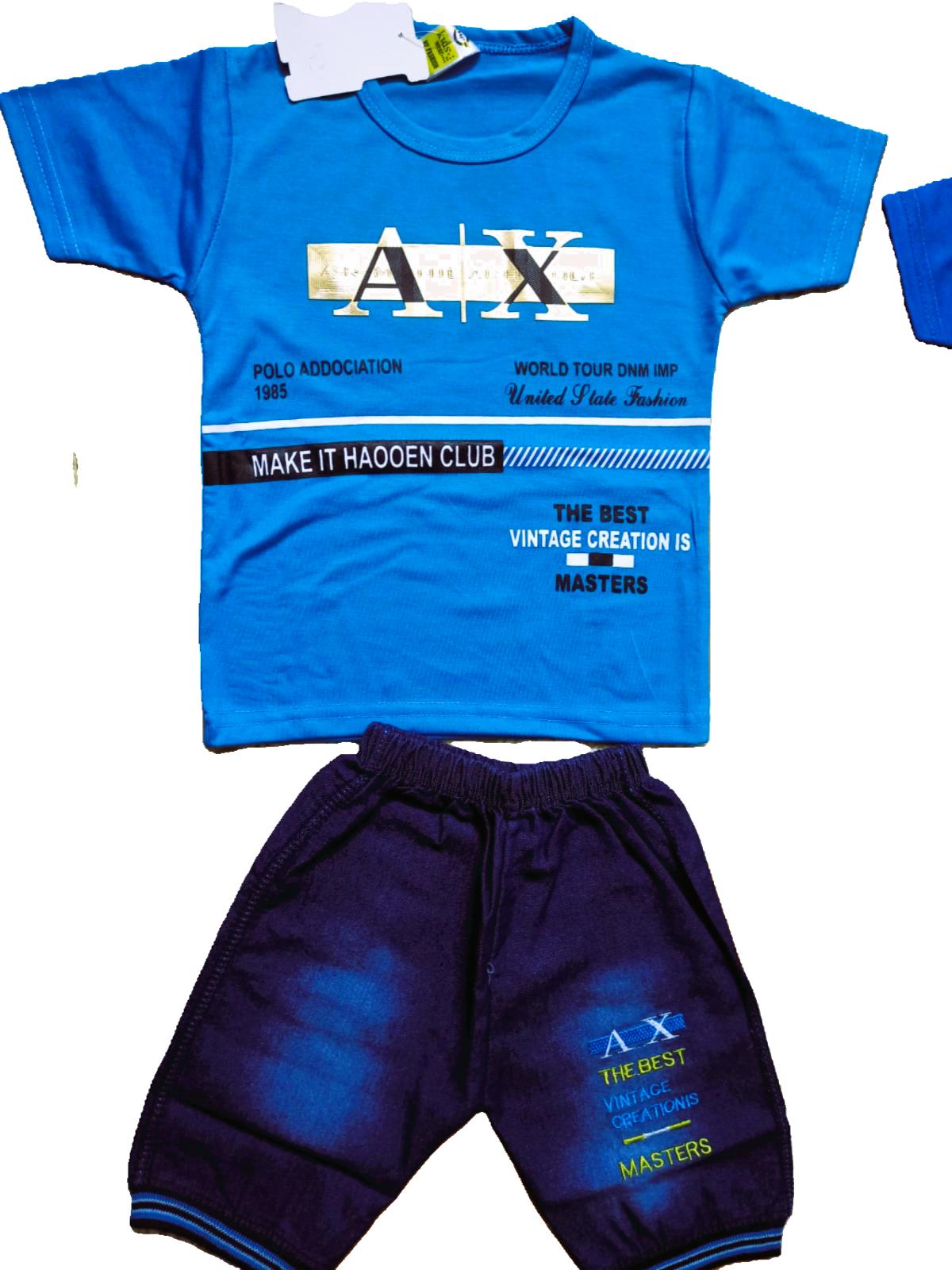 AX-Inspired Stylish Blue Summer Set for Boys