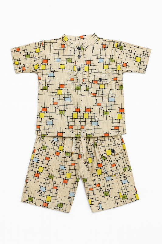 Boys’ Green Printed T-Shirt & Shorts Set