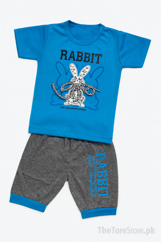 Boys’ Blue Rabbit T-Shirt & Shorts Set